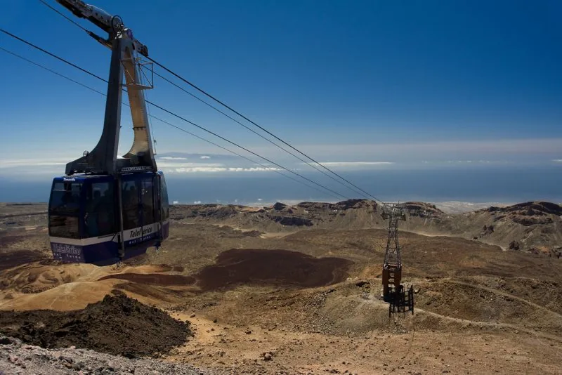 Teleférico del Teide subiendo hacia La Rambleta