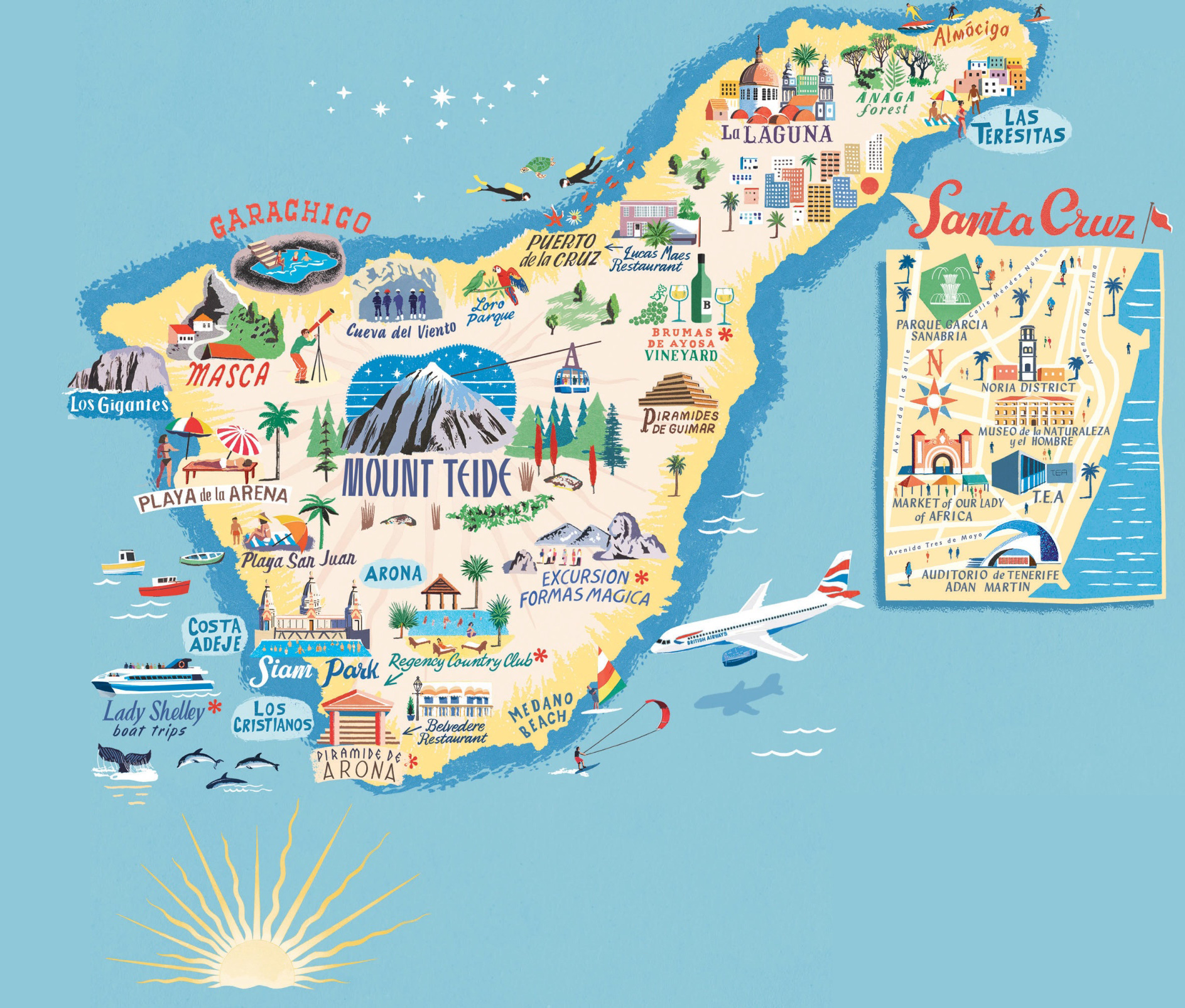 Tenerife Mapa: lugares de interes